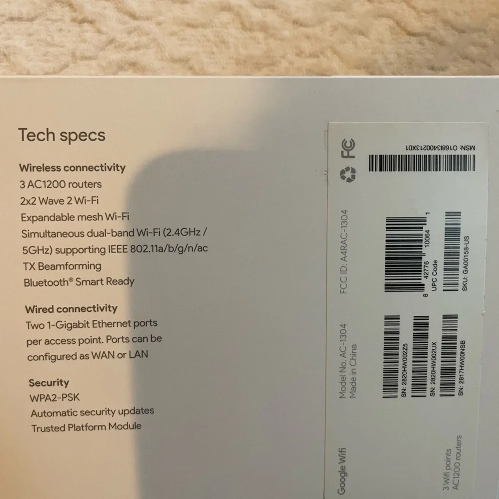 Google Whole Home WiFi System 3 WiFi Points